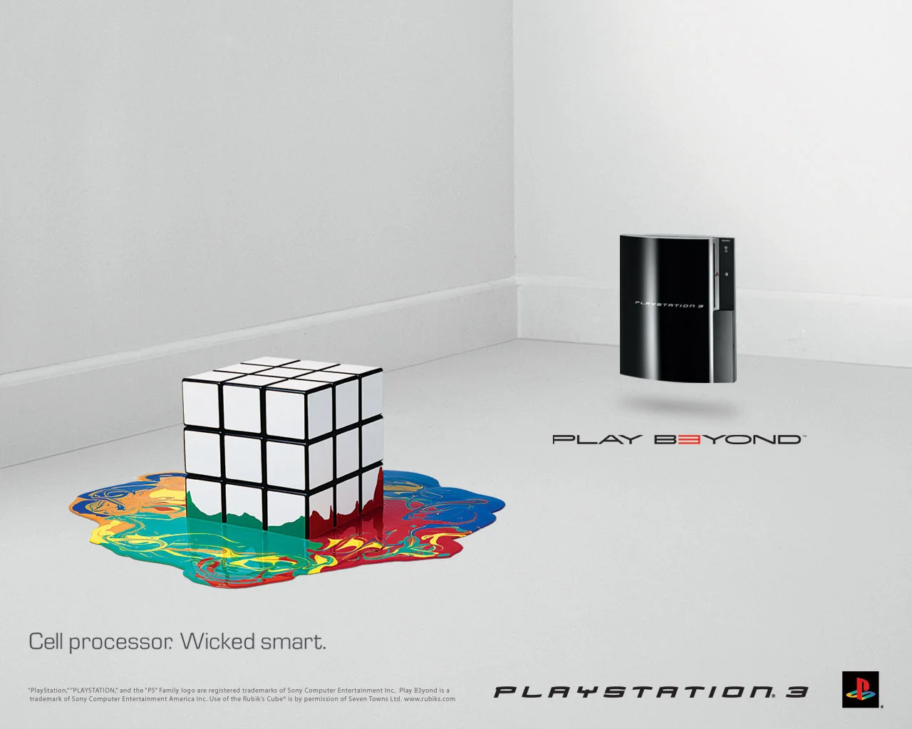 Uno de los anuncios de PlayStation 3 de lanzamiento que promueve los procesadores Cell