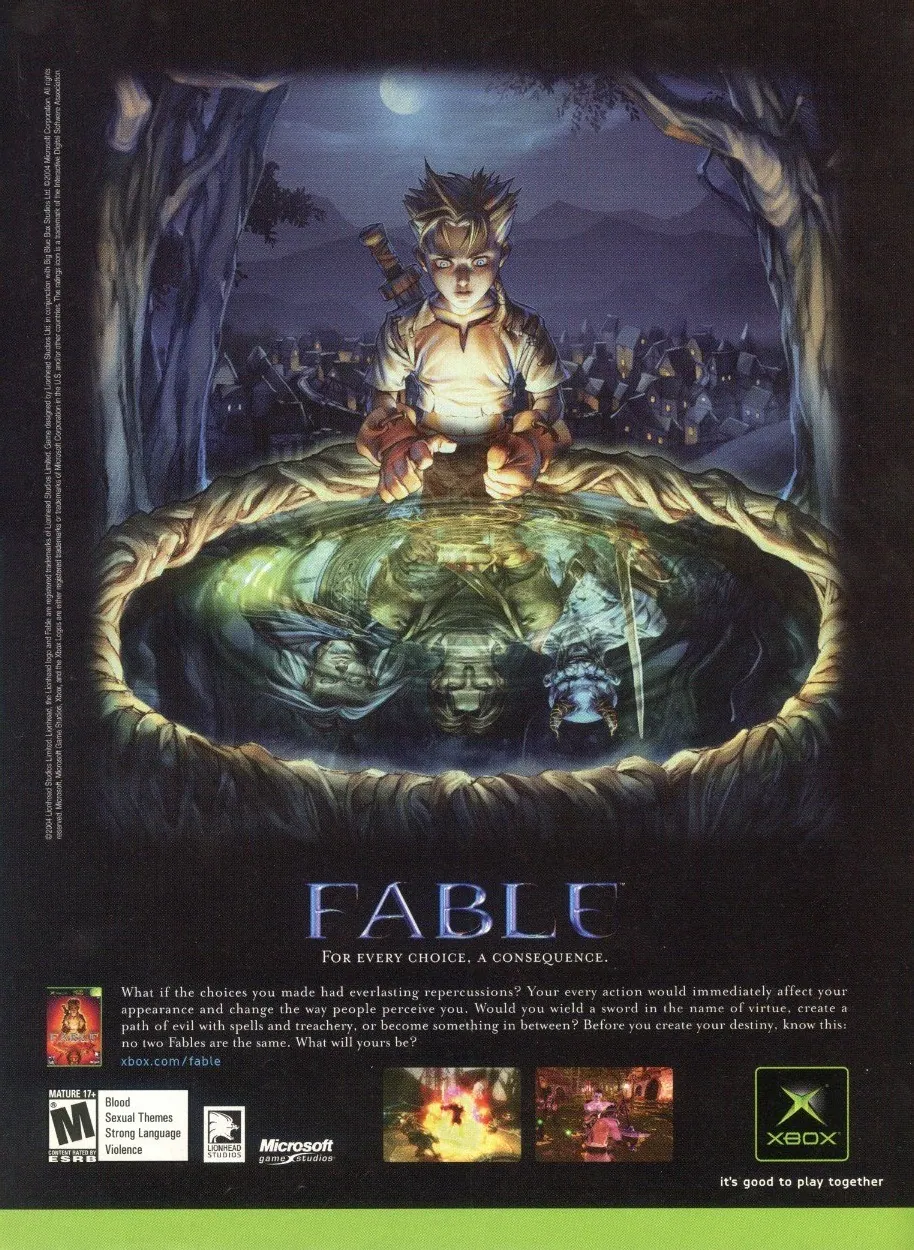 Anuncio de revista gringa de Fable