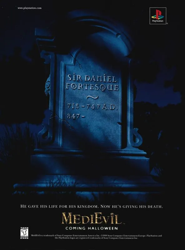 Anuncio de revista gringa de MediEvil