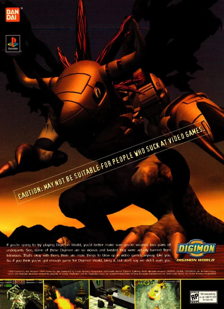 Anuncio de revista estadounidense de Digimon World
