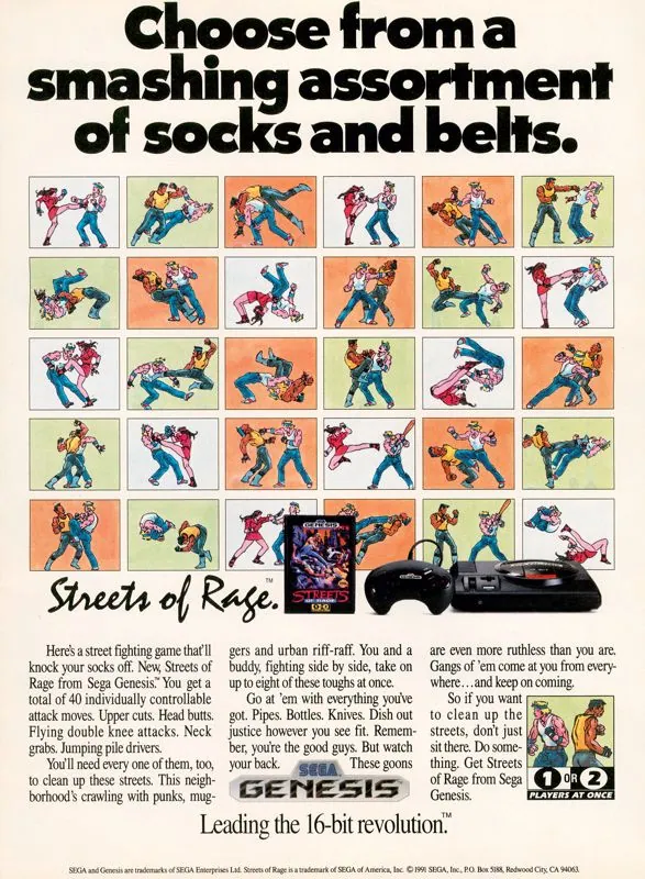 Anuncio de revista gringa de Streets of Rage