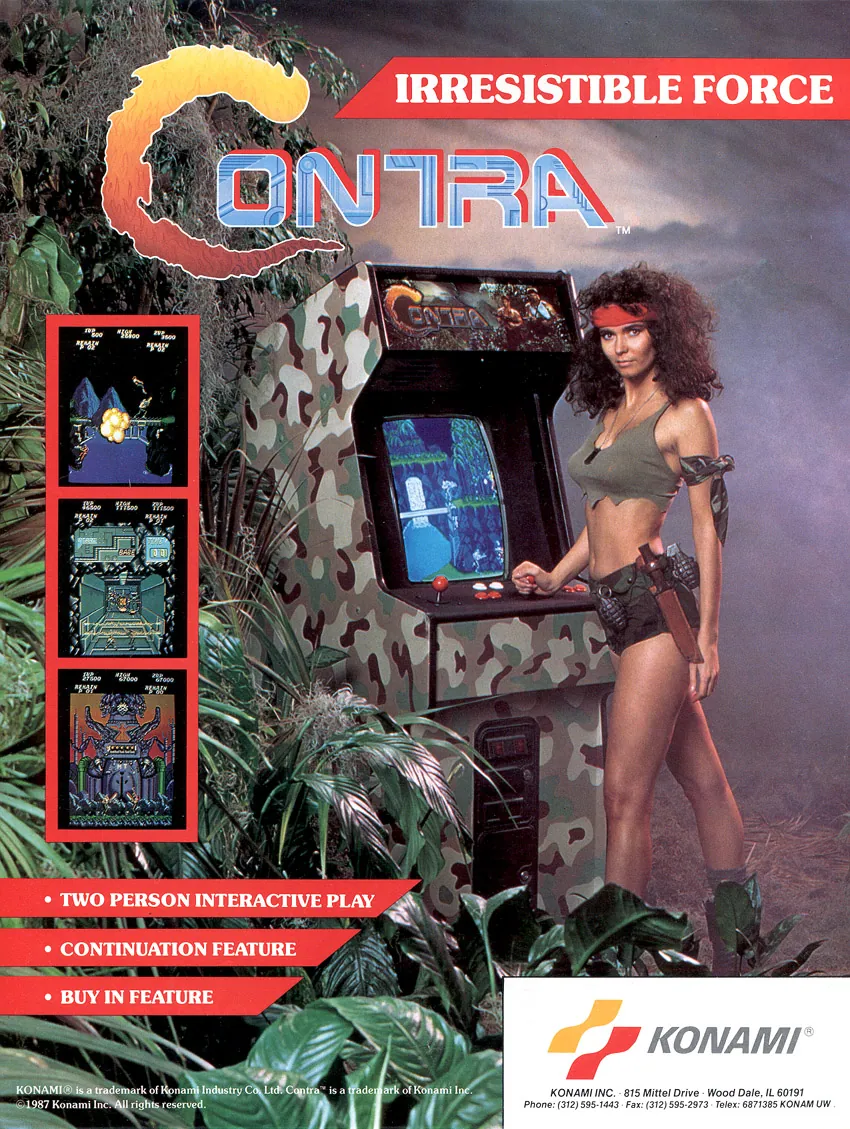 Anuncio del arcade de Contra