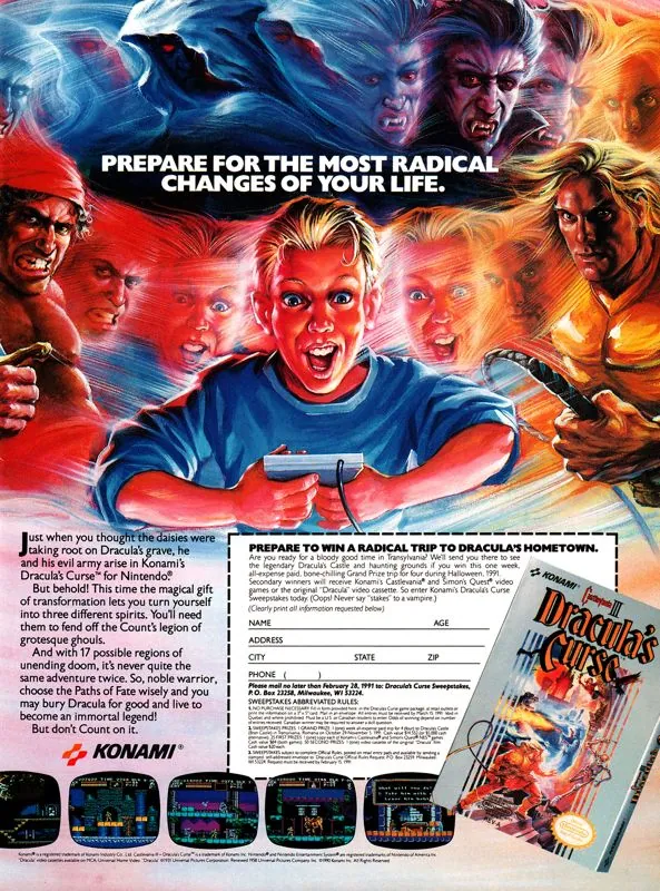 Anuncio de revista gringa de Castlevania III: Dracula’s Curse