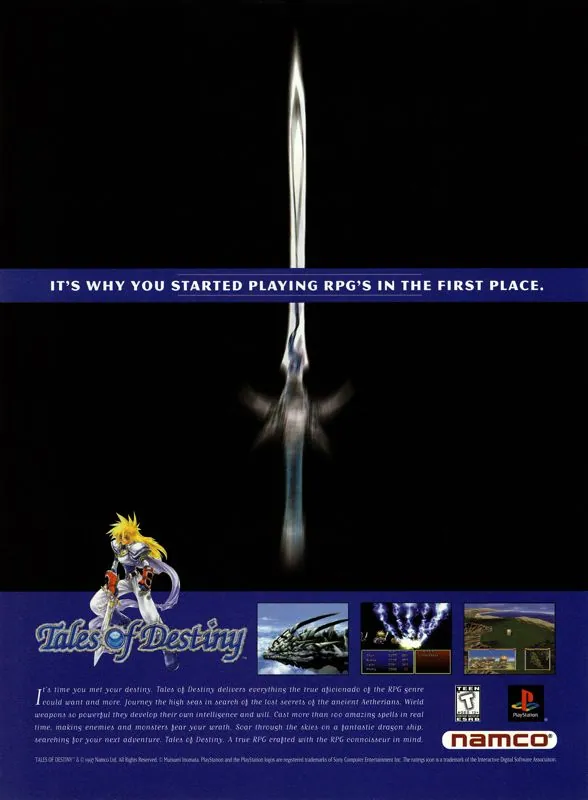 Anuncio de revista gringa de Tales of Destiny