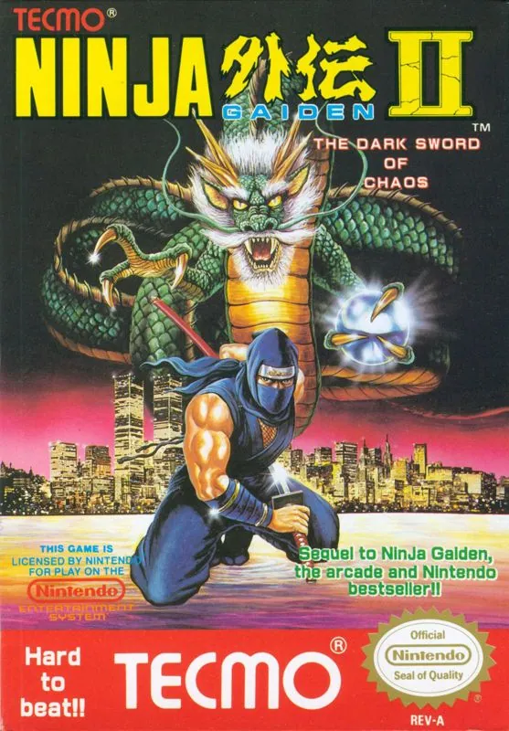 Portada americana de Ninja Gaiden II: The Dark Sword of Chaos