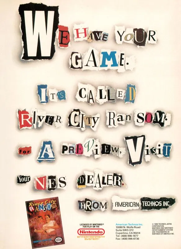 Anuncio de revista gringa de River City Ramson