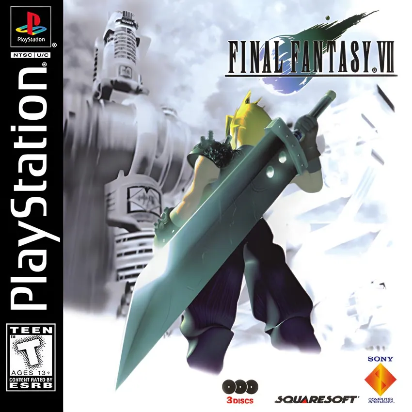 Portada americana de uno de los juegos más impactantes, Final Fantasy VII
