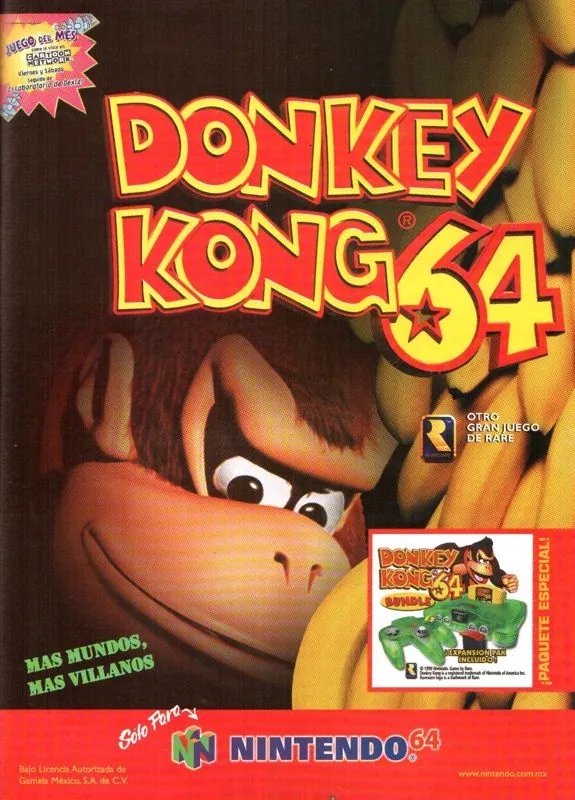 Otro anuncio de la revista Club Nintendo de Donkey Kong 64