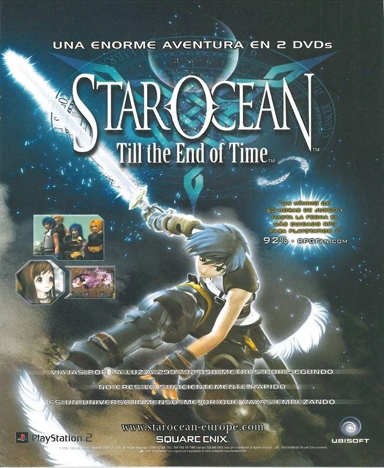 Anuncio de revista española del 3er Star Ocean