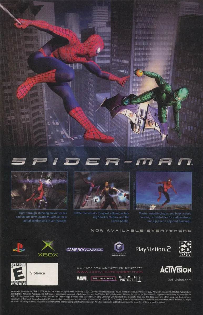 Anuncio de revista gringa de Spider-Man 2002