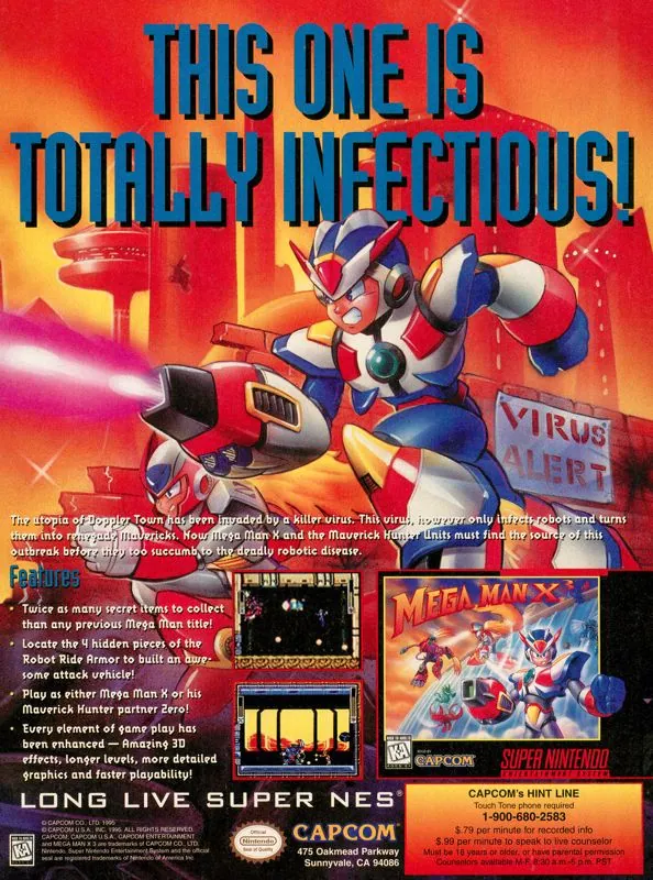 Anuncio de revista gringa de Mega Man X3