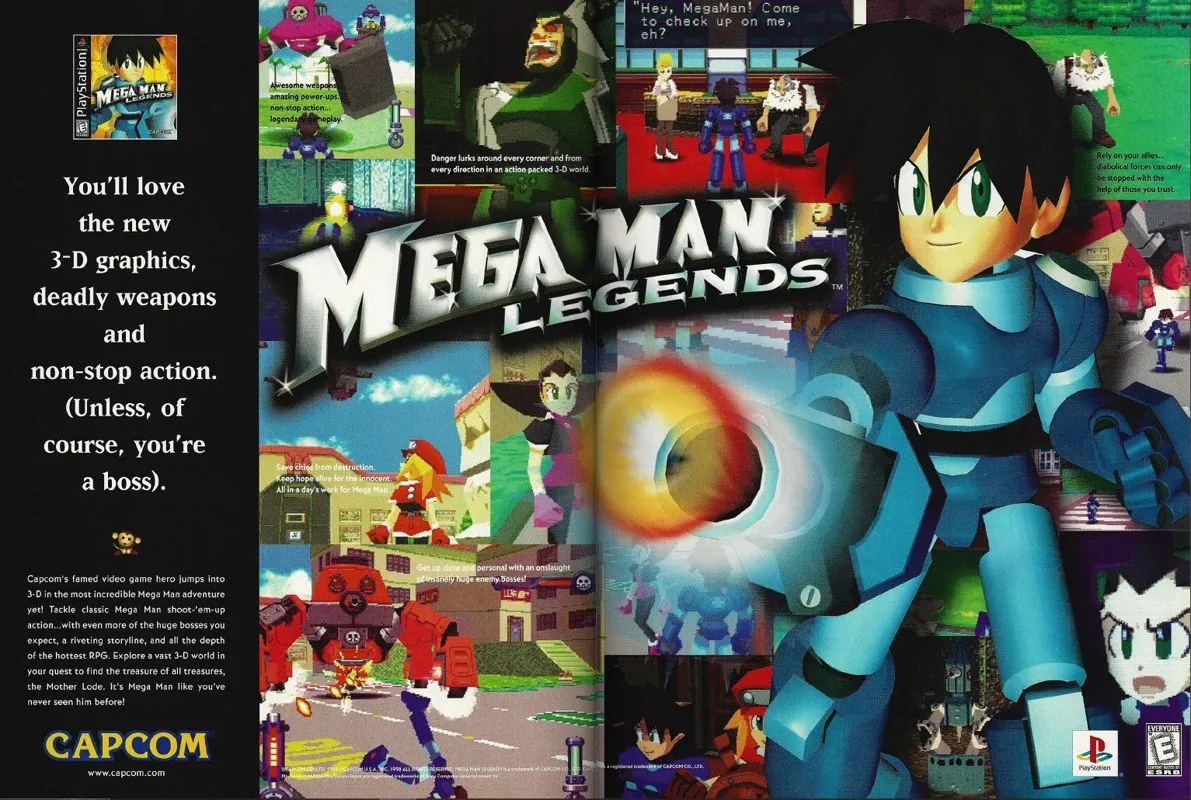 Anuncio de revista gringa de Mega Man Legends