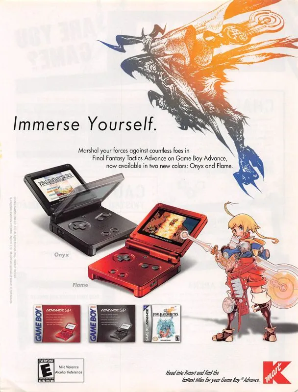Anuncio de revista gringa de Final Fantasy Tactics Advance