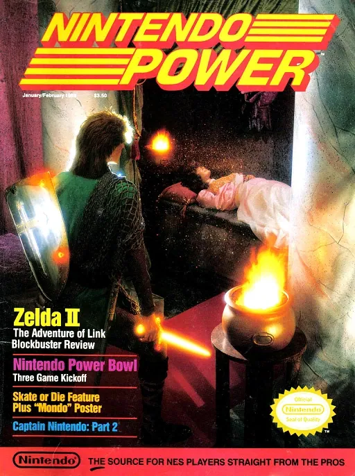Portada de Nintendo Power basada en Zelda II: The Adventure of Link