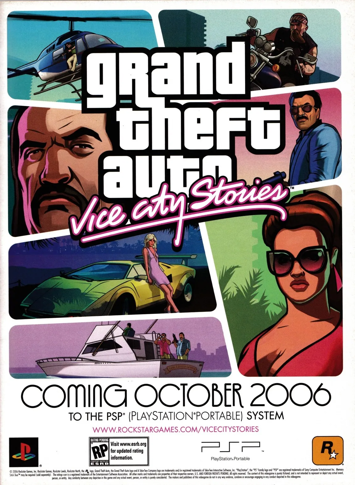 Anuncio de revista gringa de Grand Theft Auto: Vice City Stories