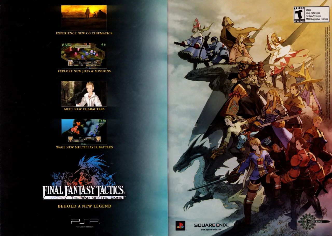 Anuncio de revista gringa de Final Fantasy Tactics: The War of the Lions