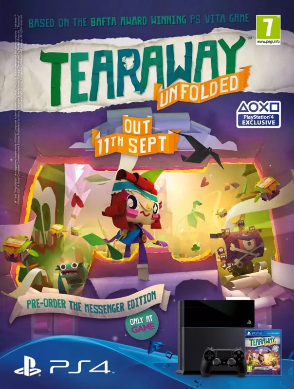 Anuncio de revista británica de Tearaway Unfolded