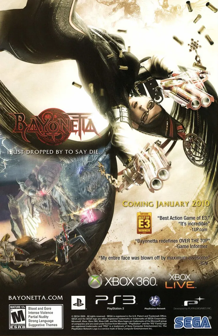 Anuncio de revista gringa de Bayonetta