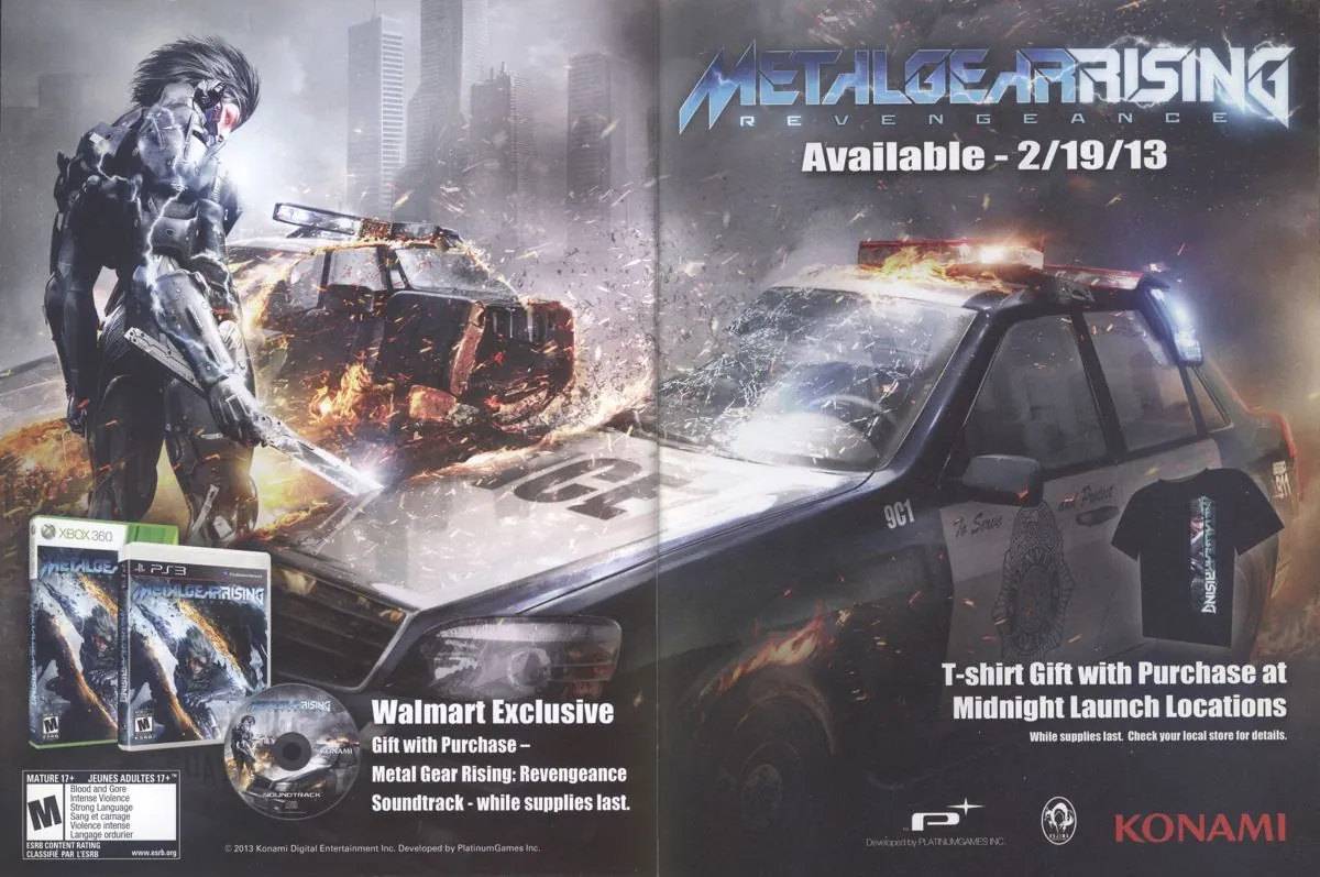 Anuncio de revista gringa de Metal Gear Rising: Revengeance