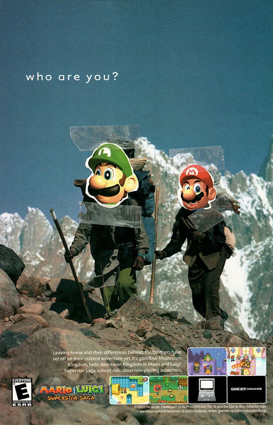 Anuncio de revista gringa de Mario & Luigi Superstar Saga