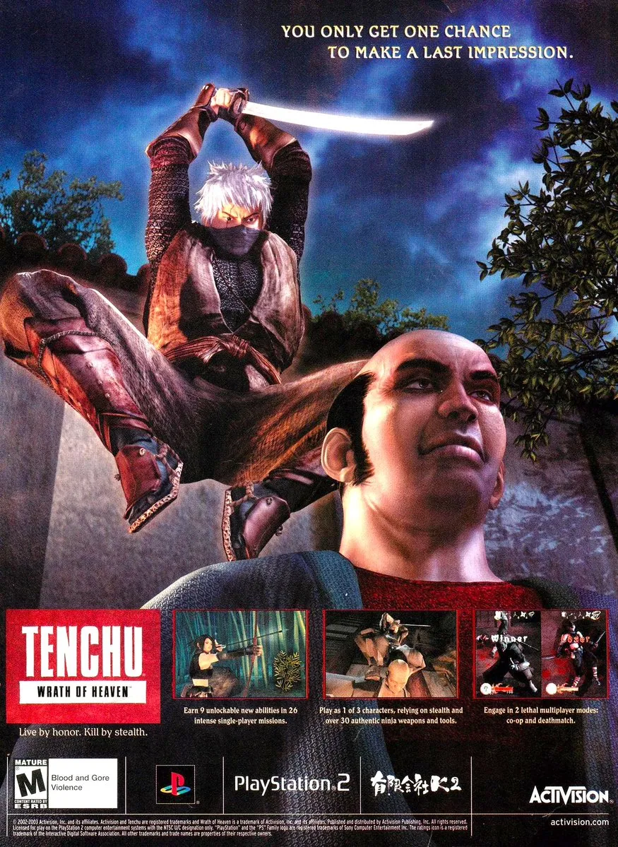 Anuncio de revista gringa de Tenchu: Wrath of Heaven