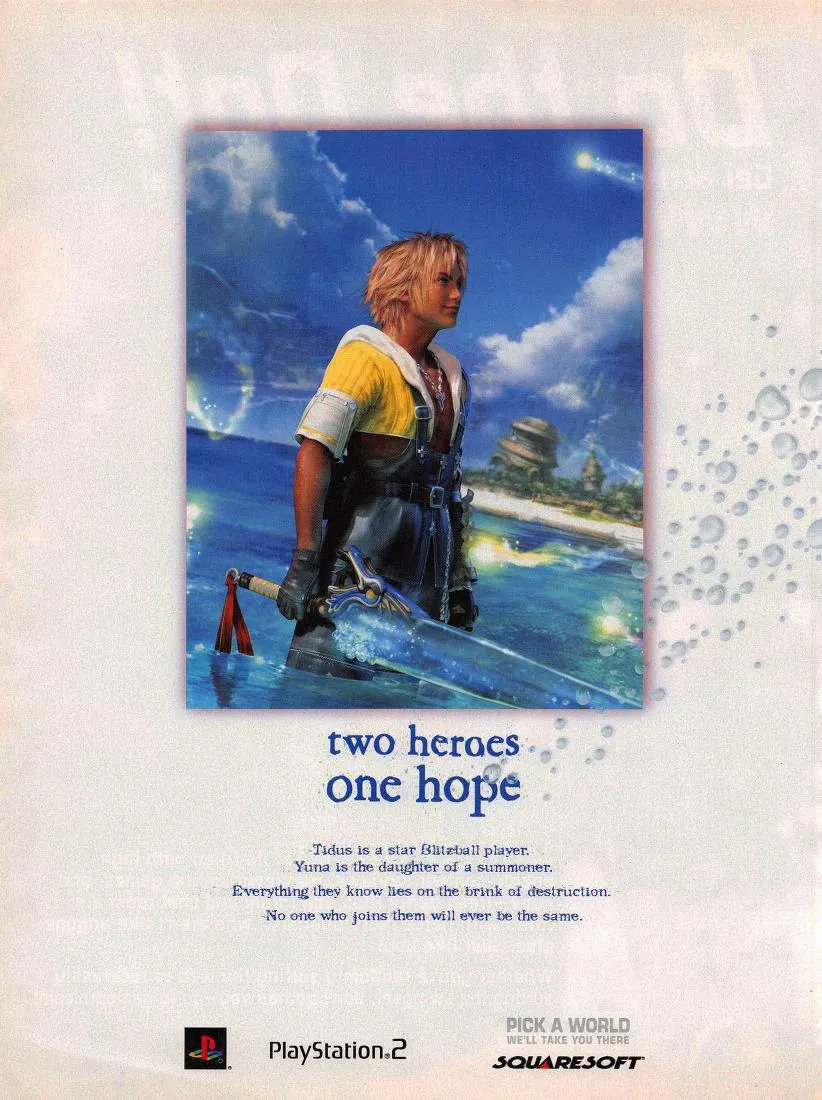 Anuncio de revista gringa de Final Fantasy X