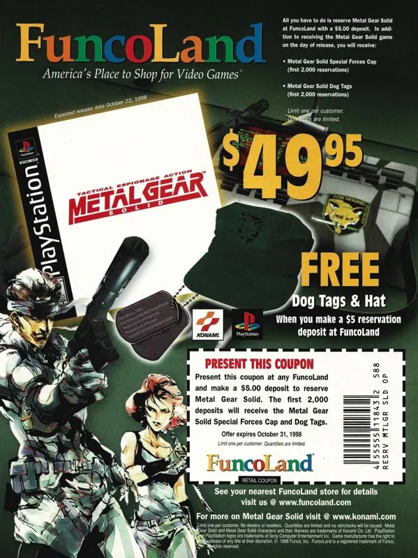 Anuncio de FuncoLand de Metal Gear Solid