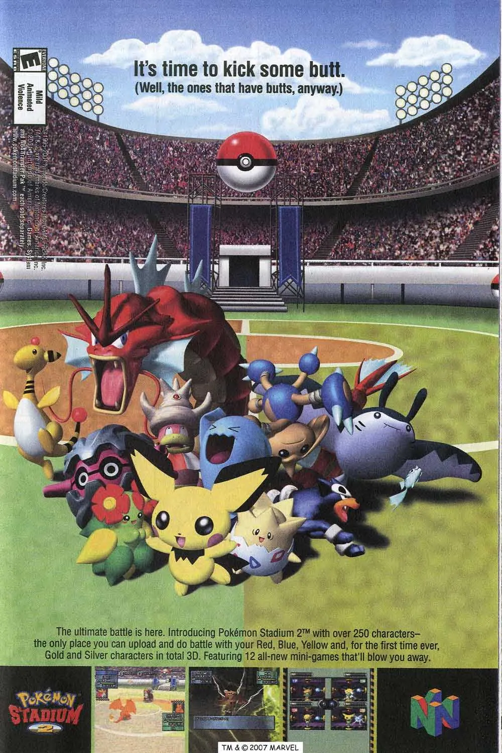 Anuncio y poster de Pokémon Stadium 2