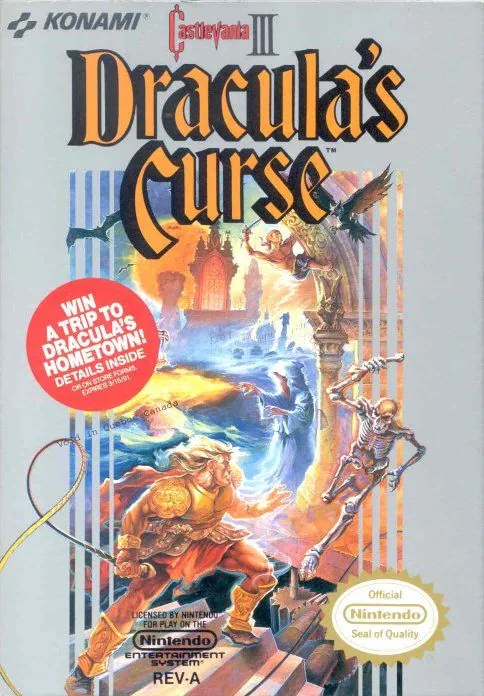 Portada americana de Castlevania III: Dracula’s Curse