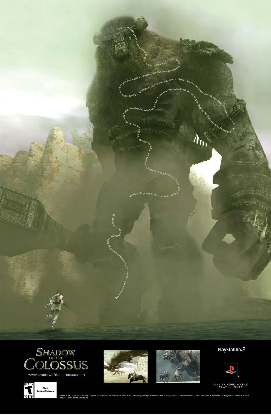 Anuncio de revista gringa de Shadow of the Colossus