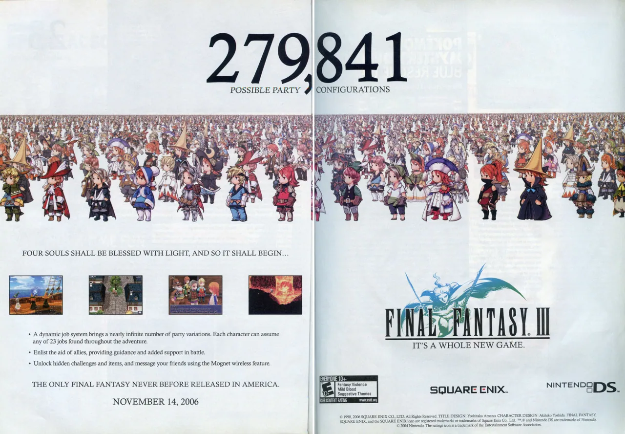 Anuncio de revista gringa de Final Fantasy III