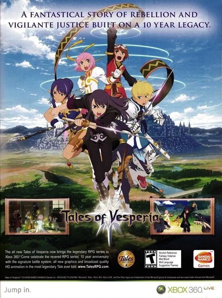 Anuncio de revista gringa de Tales of Vesperia