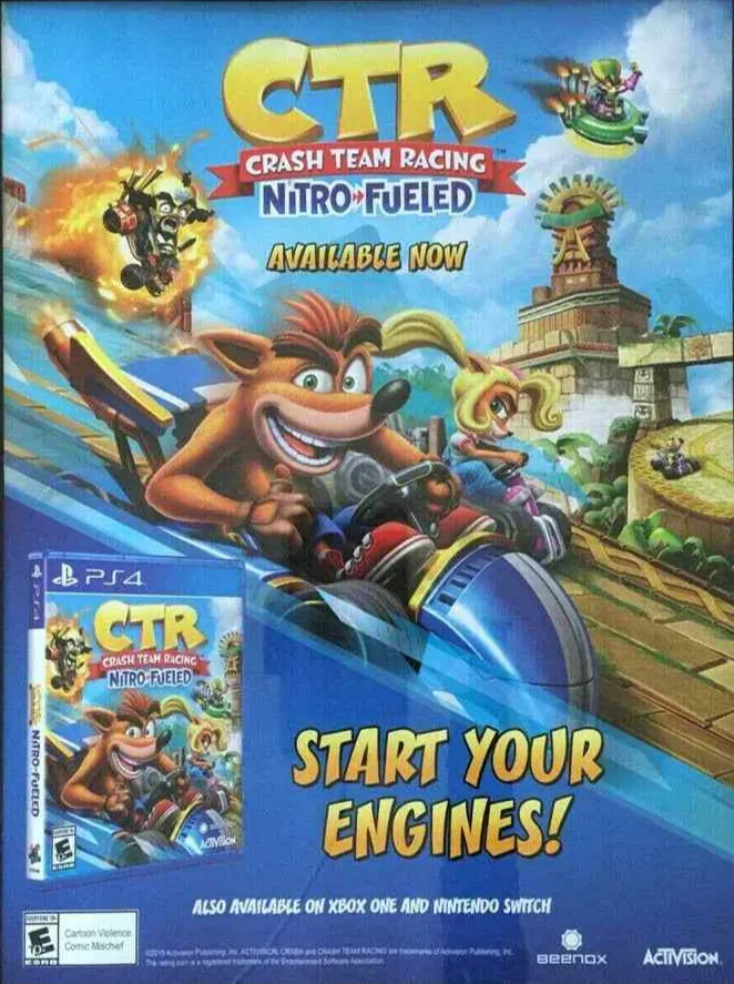 Poster indicando que también está en Switch y Xbox One