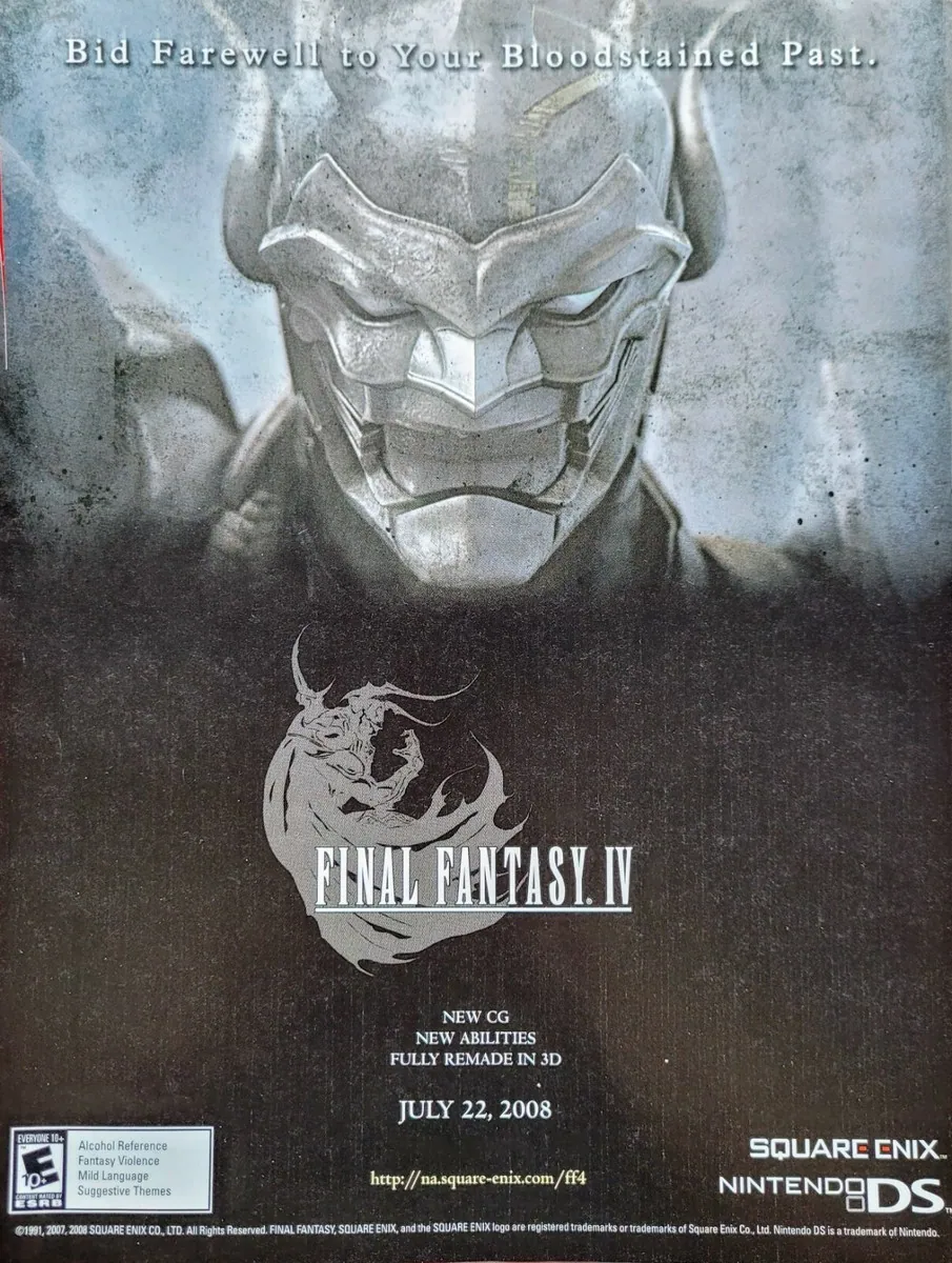 Anuncio de revista gringa de Final Fantasy IV de DS