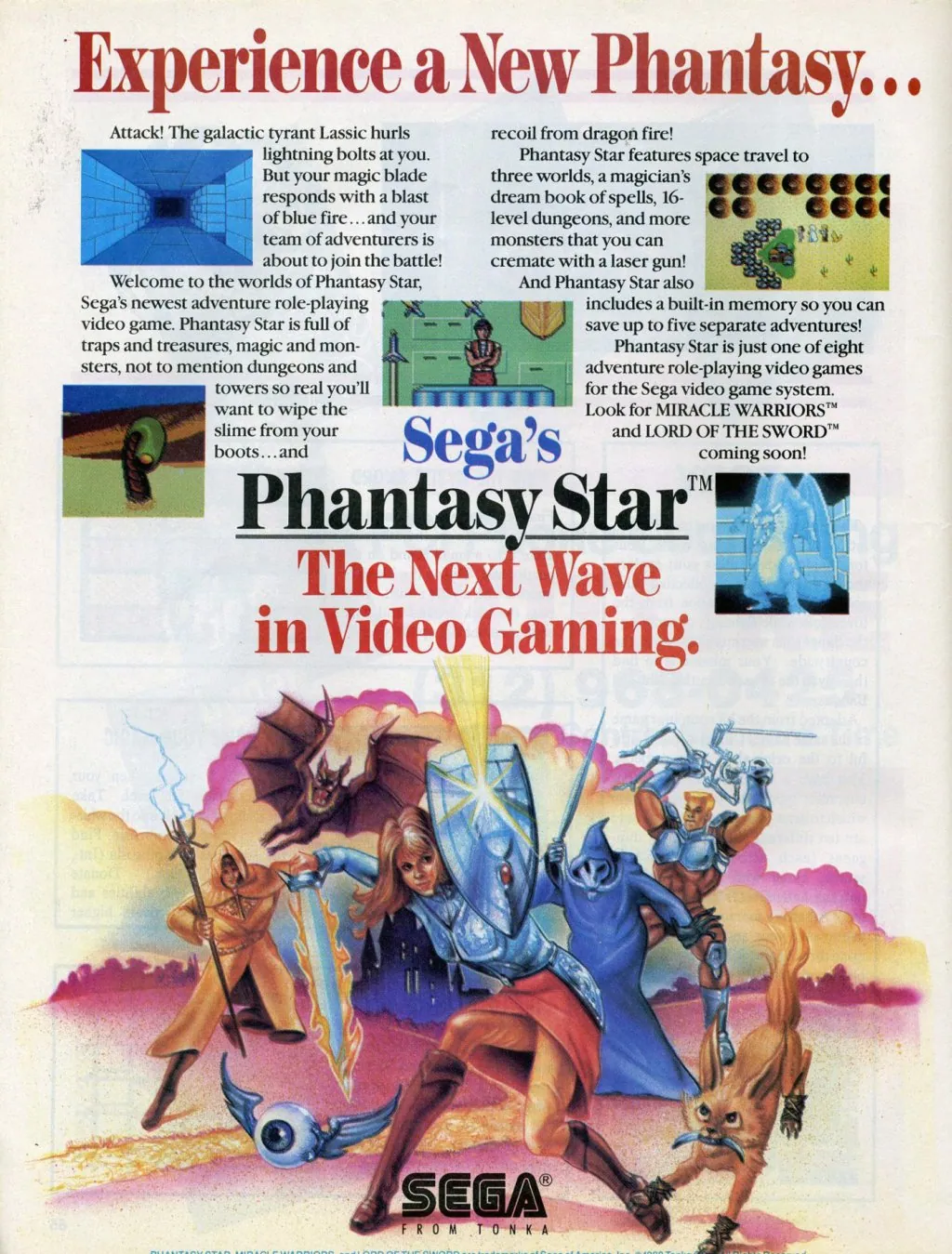 Anuncio de revista estadounidense de Phantasy Star