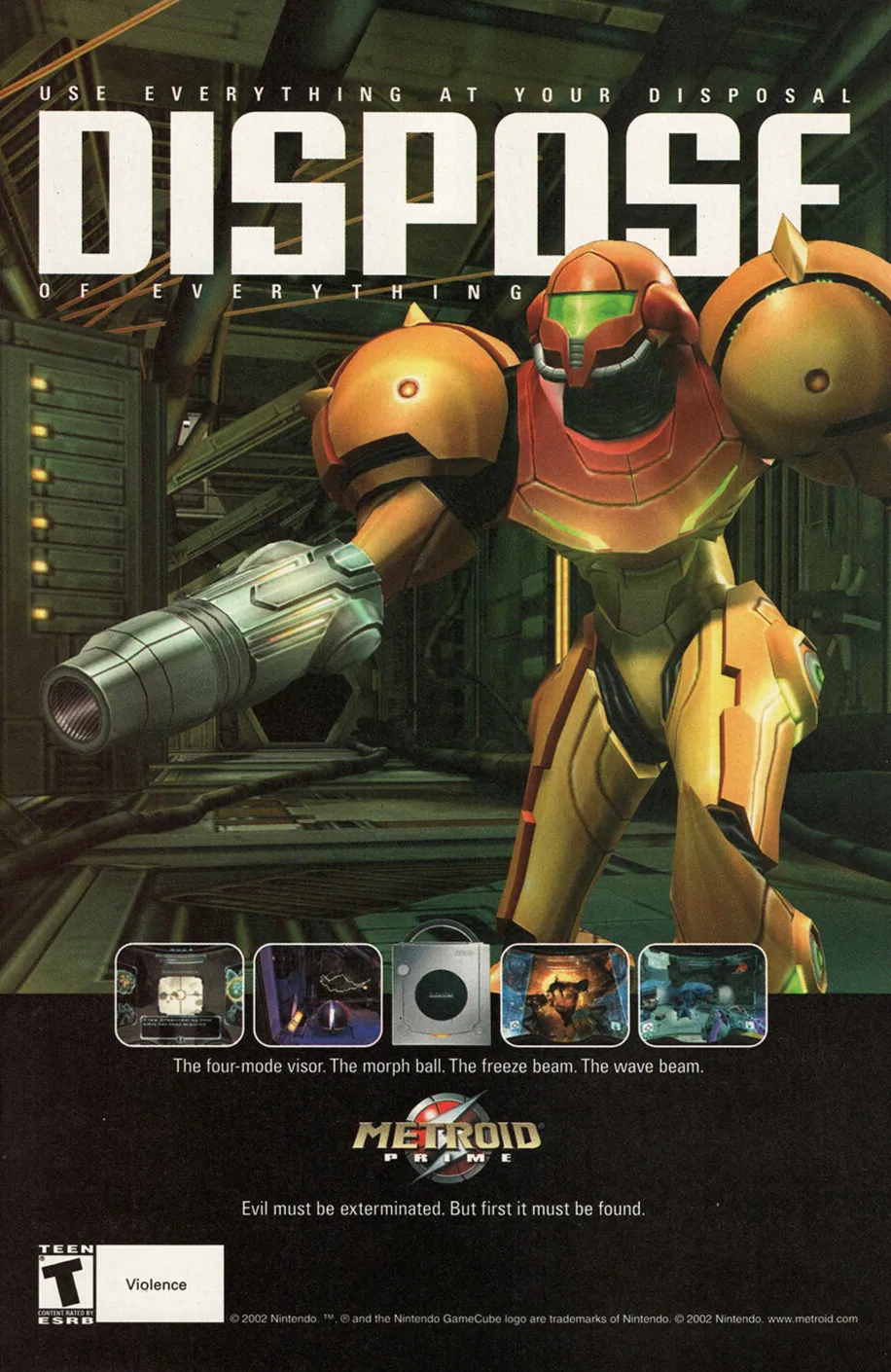 Anuncio de revista gringa de Metroid Prime