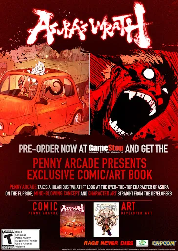 Anuncio de Asura’s Wrath con pre-order en GameStop