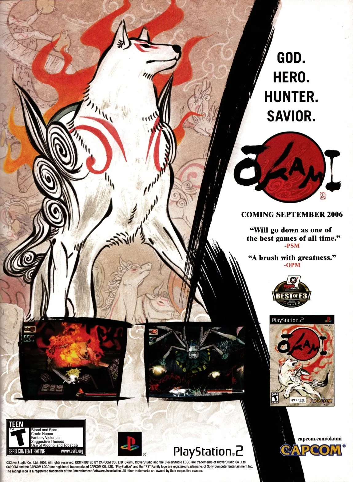 Anuncio de revista gringa de Okami