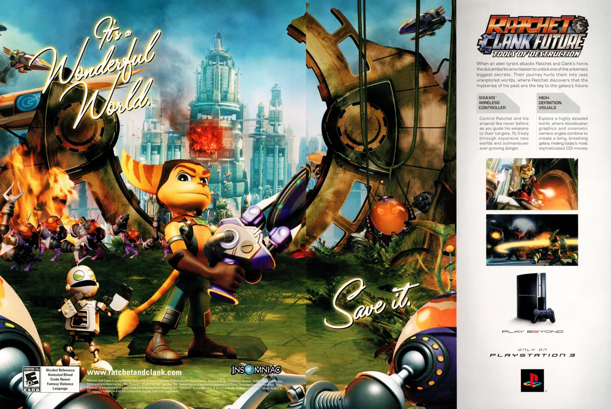 Anuncio de revista gringa de Ratchet & Clank Tools of Destruction