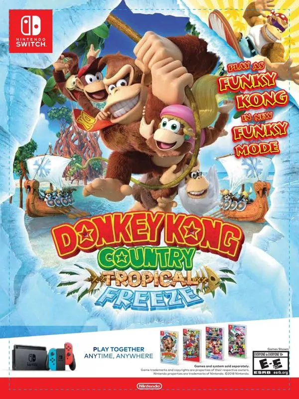 Anuncio de revista gringa de Donkey Kong Country: Tropical Freeze