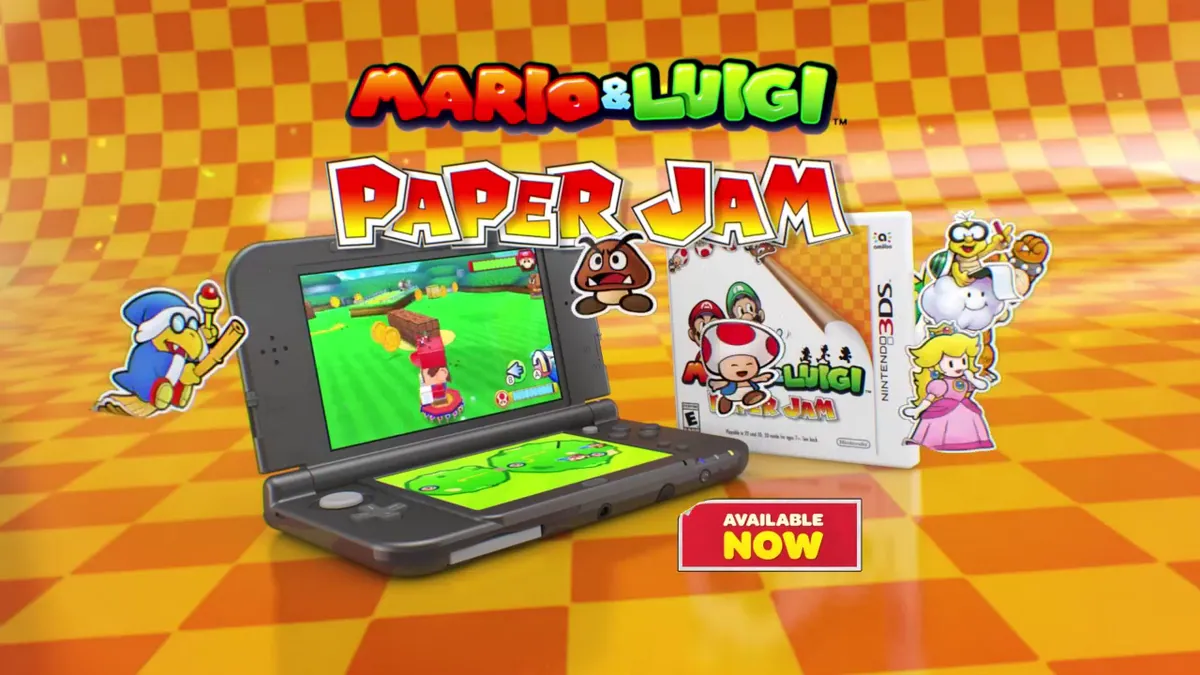 Parte del anuncio de Mario & Luigi: Paper Jam