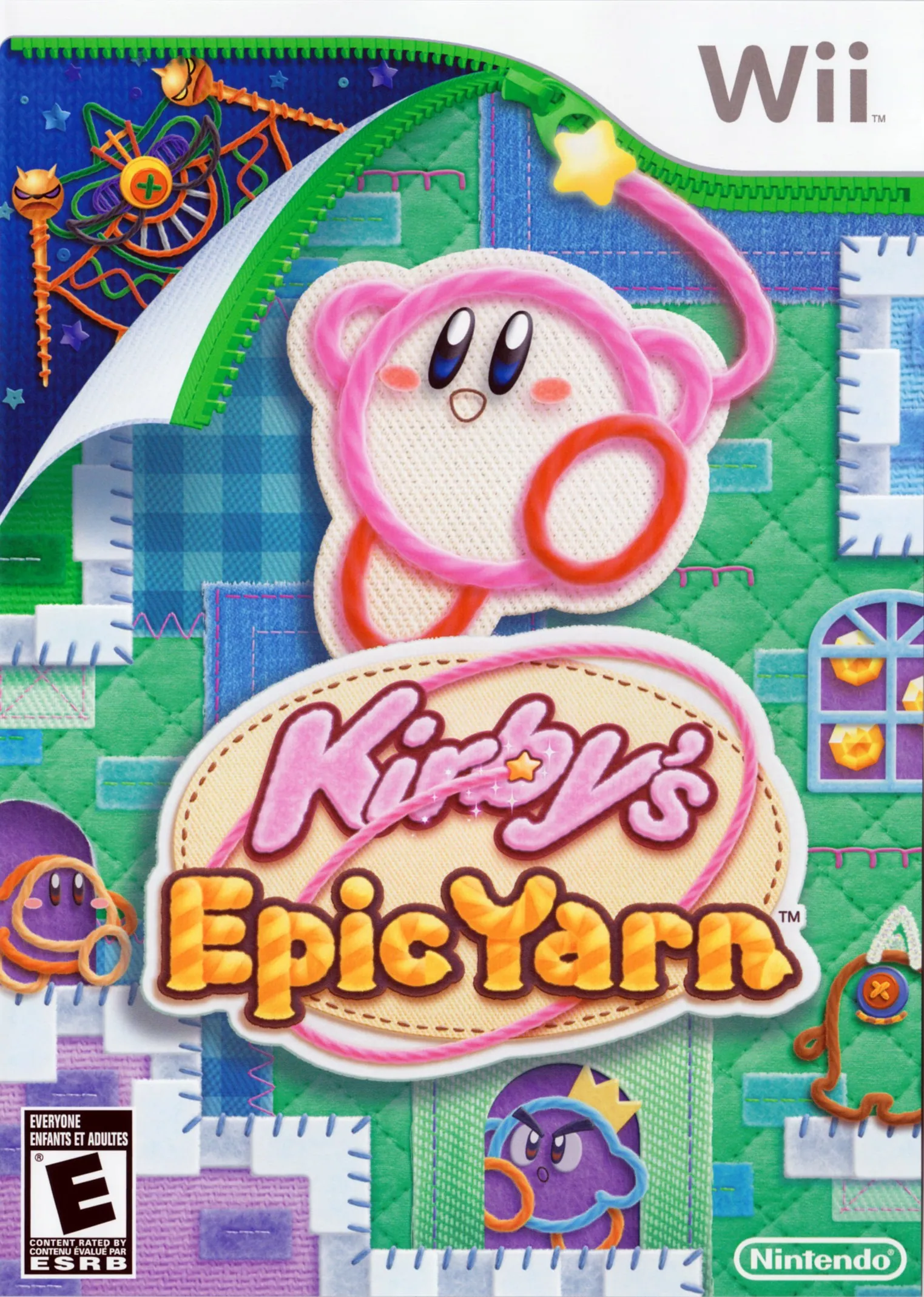 Portada americana de Kirby's Epic Yarn