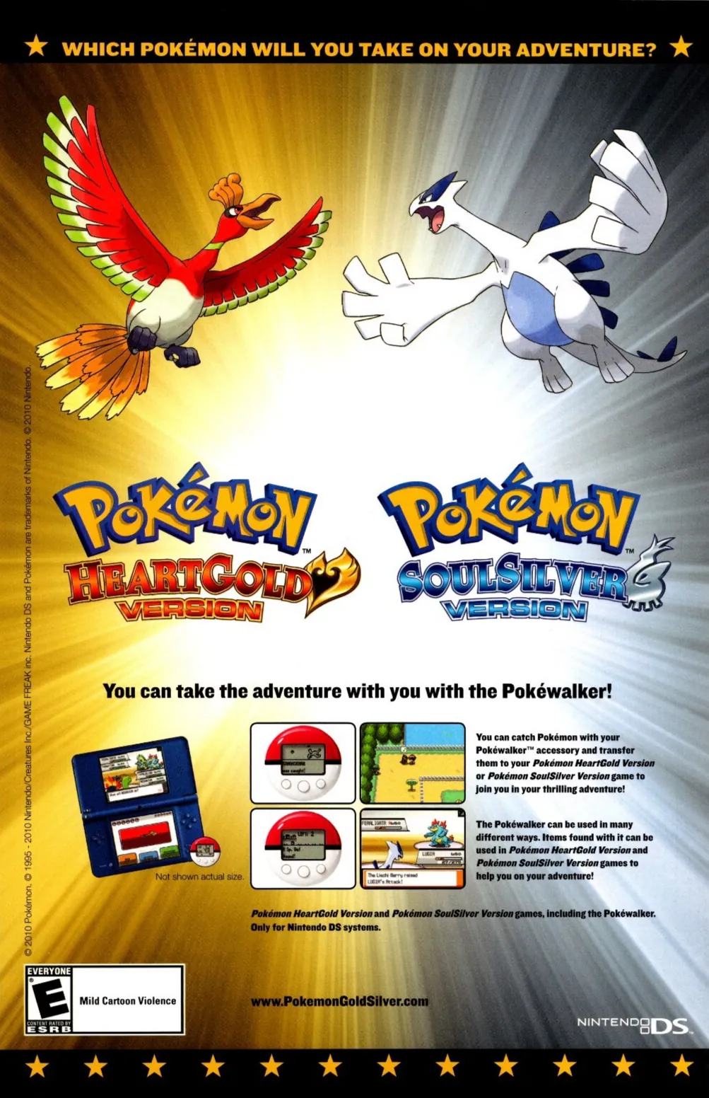 Anuncio de revista gringa de Pokémon HeartGold & SoulSilver