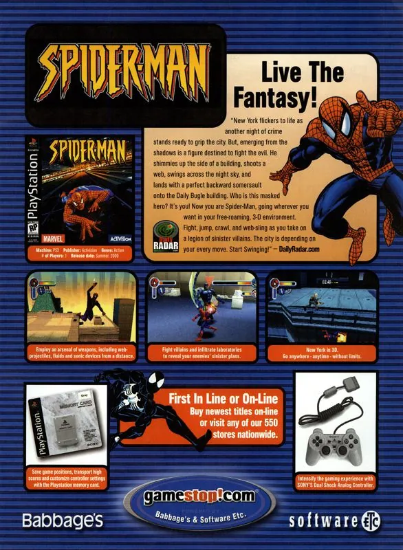 Anuncio de GameStop del Spidey 3D