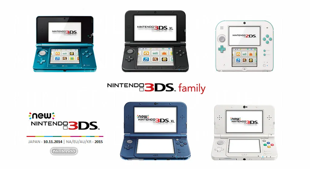 La familia completa de Nintendo 3DS.
