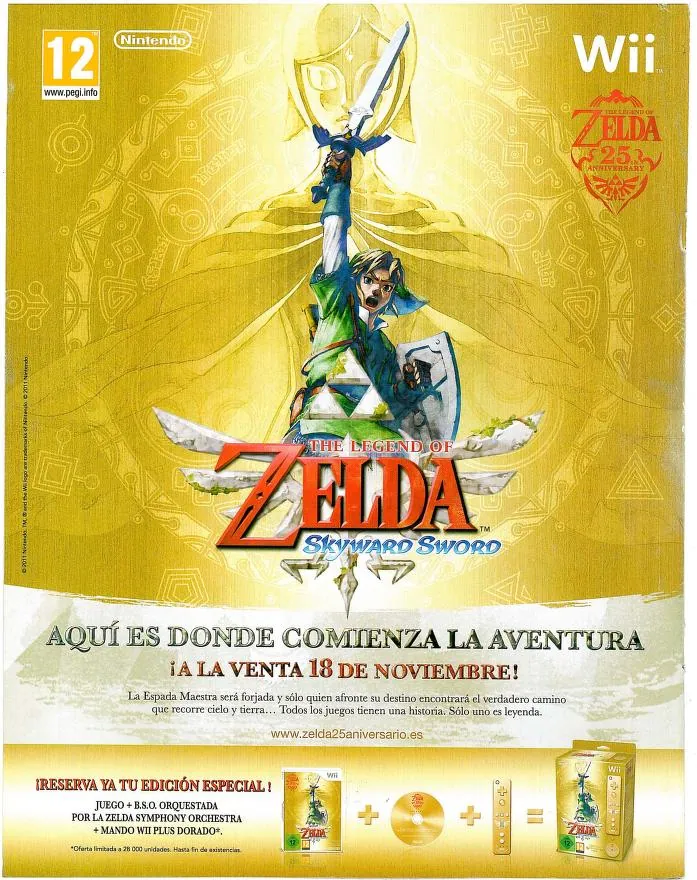 Anuncio de revista española de The Legend of Zelda: Skyward Sword
