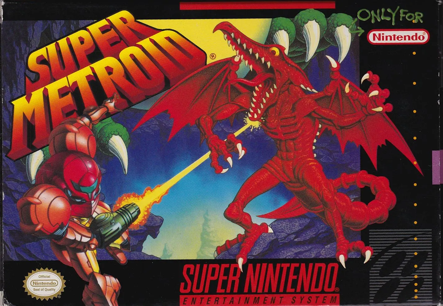 Portada americana de Super Metroid