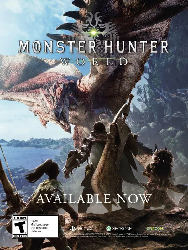 Anuncio de revista de Monster Hunter World