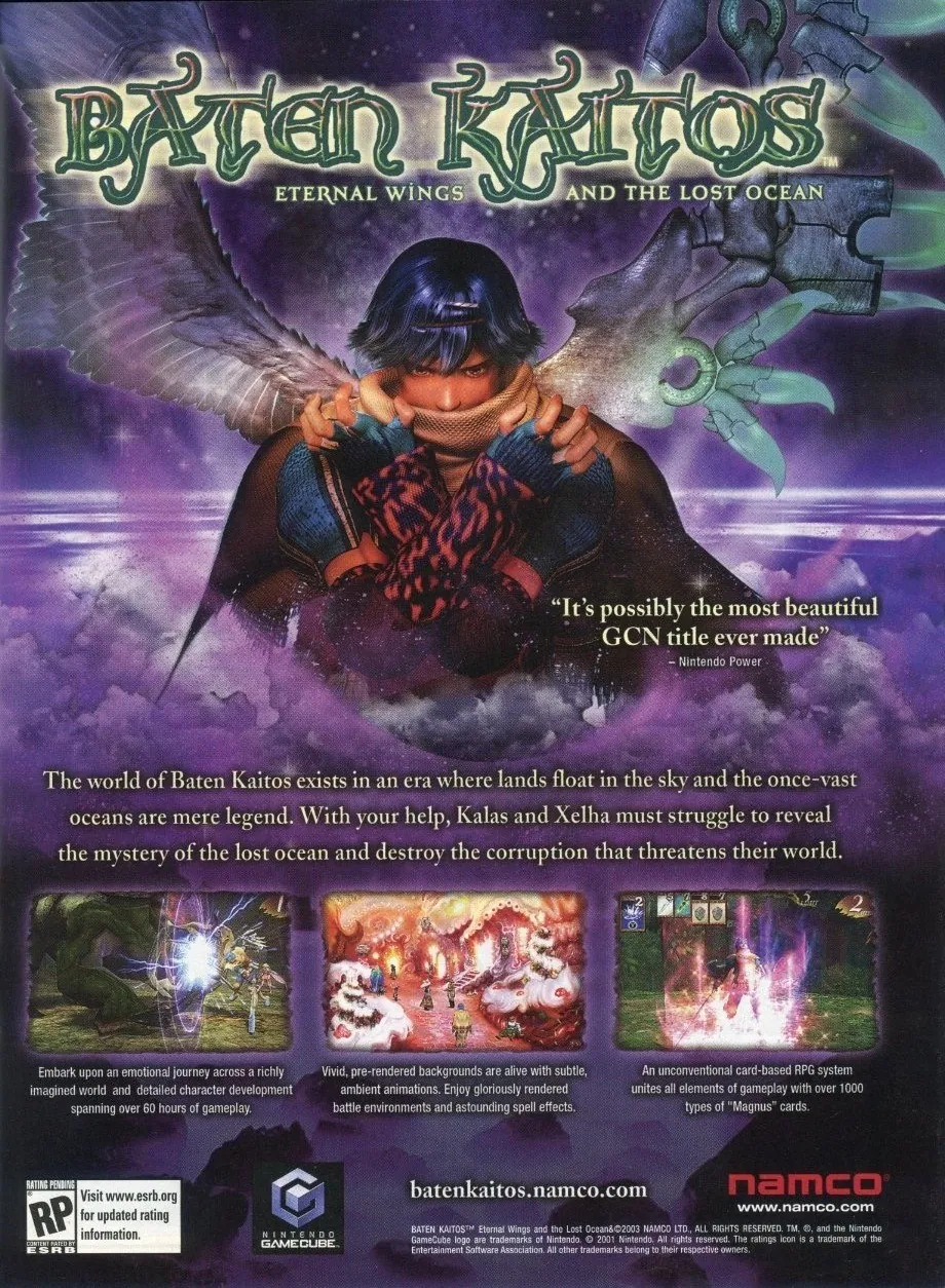 Anuncio de revista gringa de Baten Kaitos: Eternal Wings and the Lost Ocean