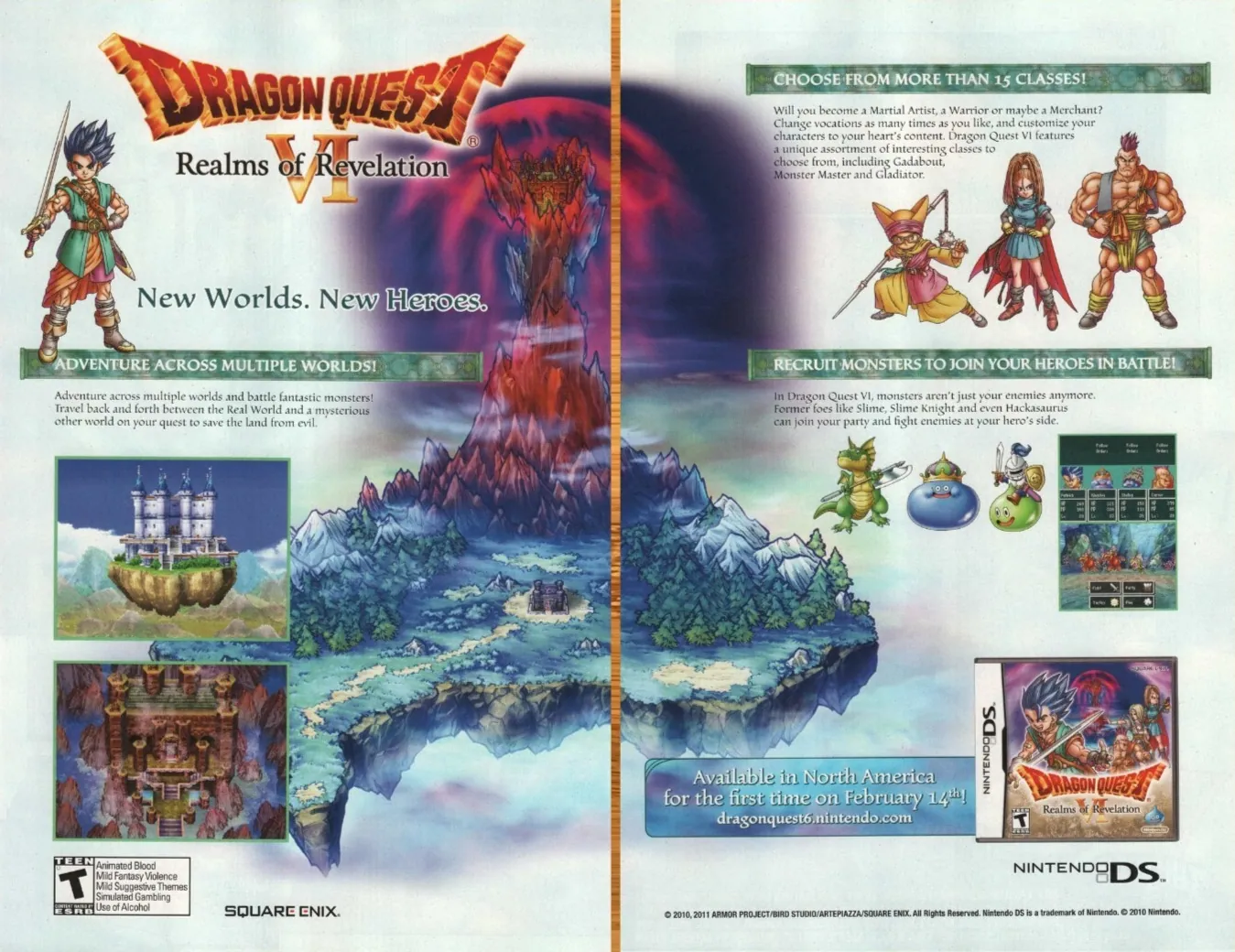 Anuncio de revista gringa de Dragon Quest VI: Realms of Revelation